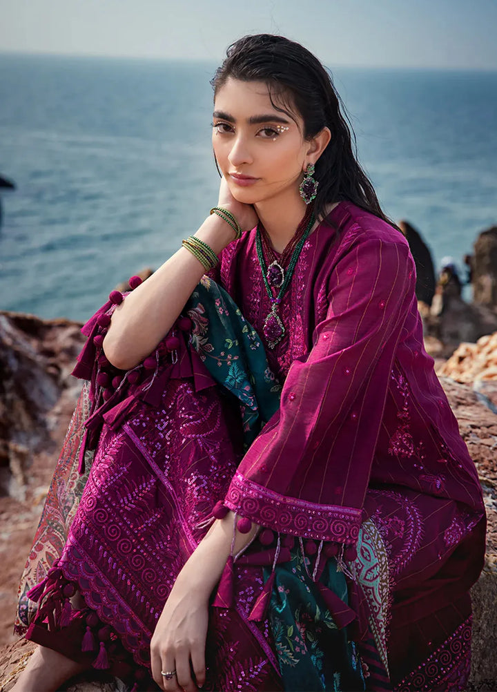 Salitex Embroidered Cotton Net Suits Unstitched 3 Piece WUS3LA23NO55UT - Festive Collection