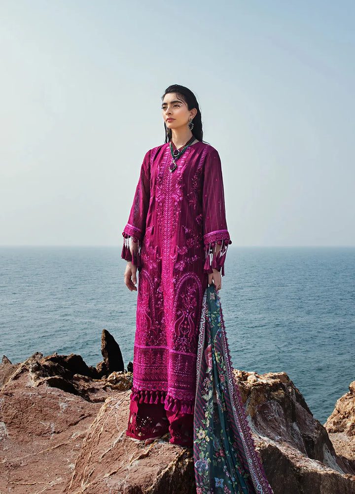 Salitex Embroidered Cotton Net Suits Unstitched 3 Piece WUS3LA23NO55UT - Festive Collection