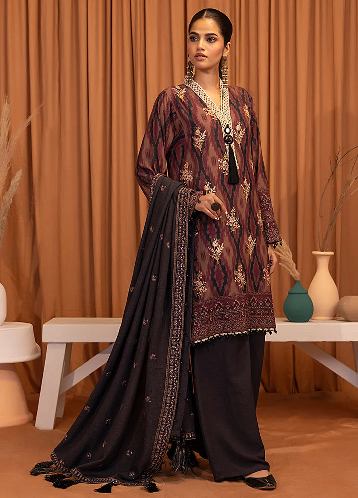 Salitex Embroidered Karandi Suits Unstitched 3 Piece SUNW6PE016UT - Winter Collection