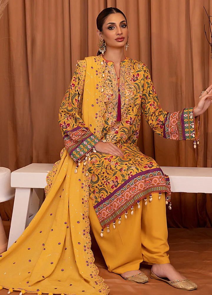 Salitex Embroidered Karandi Suits Unstitched 3 Piece SUNW6PE023UT - Winter Collection