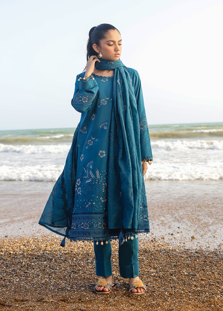Salitex Embroidered Lawn Suits Unstitched 3 Piece SUNS7ALM049UT - Summer Collection