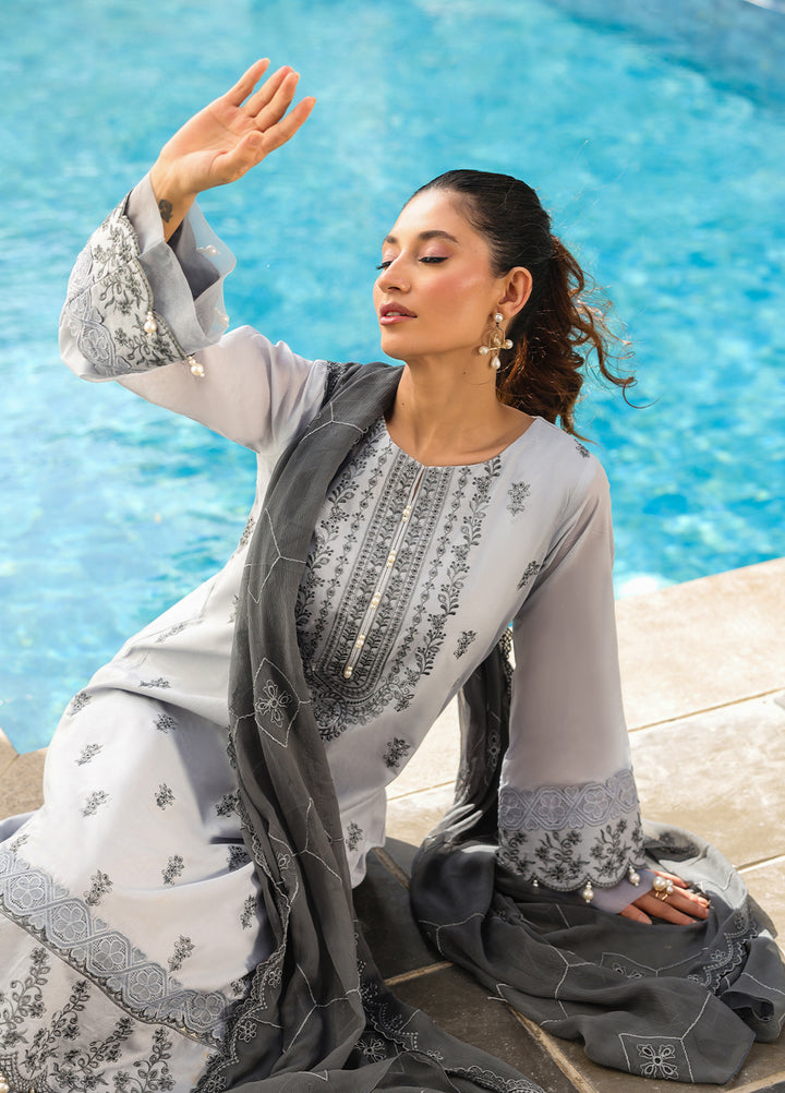 Salitex Embroidered Lawn Suits Unstitched 3 Piece SUNS7ALM052UT - Summer Collection