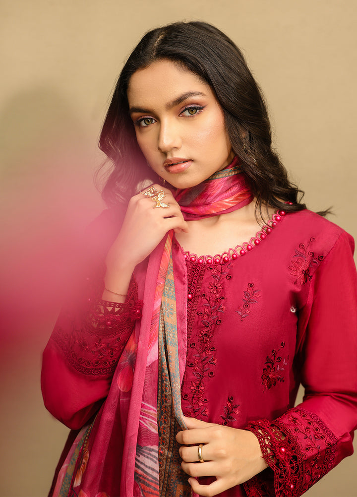 Salitex Embroidered Lawn Suits Unstitched 3 Piece SUNS7ALM055UT - Summer Collection