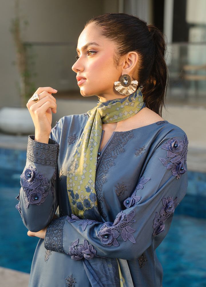 Salitex Embroidered Lawn Suits Unstitched 3 Piece SUNS7ALM058UT - Summer Collection