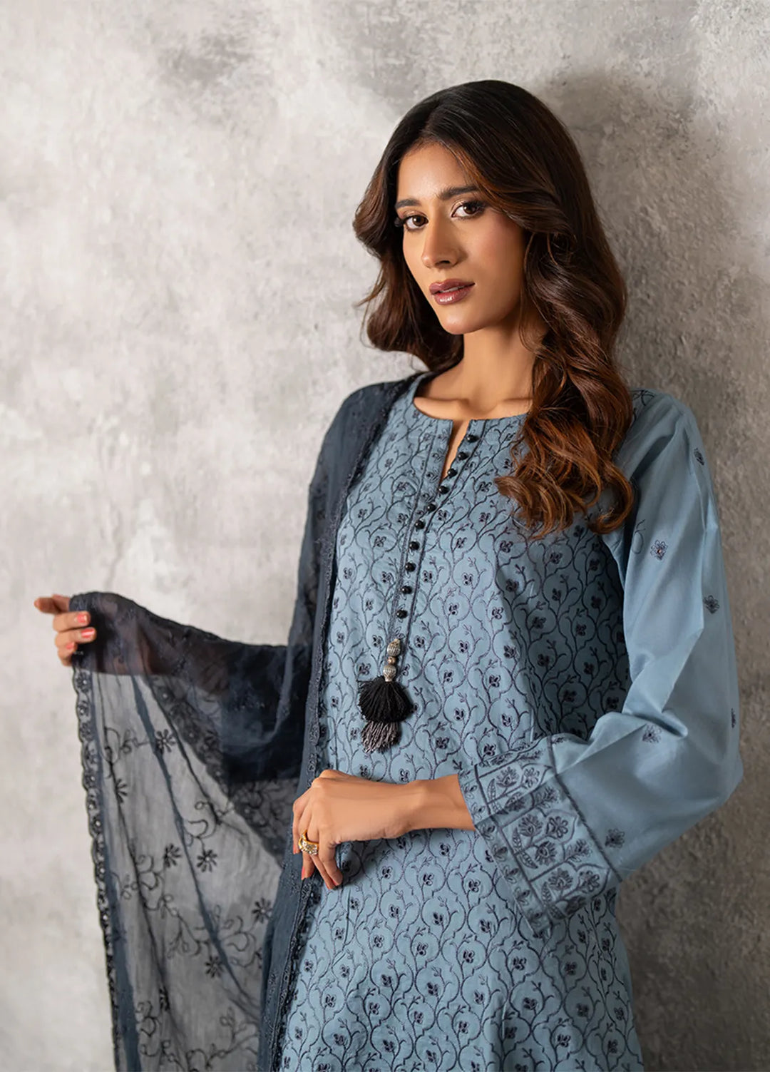 Salitex Embroidered Lawn Suits Unstitched 3 Piece SUNW6MI016UT - Summer Collection