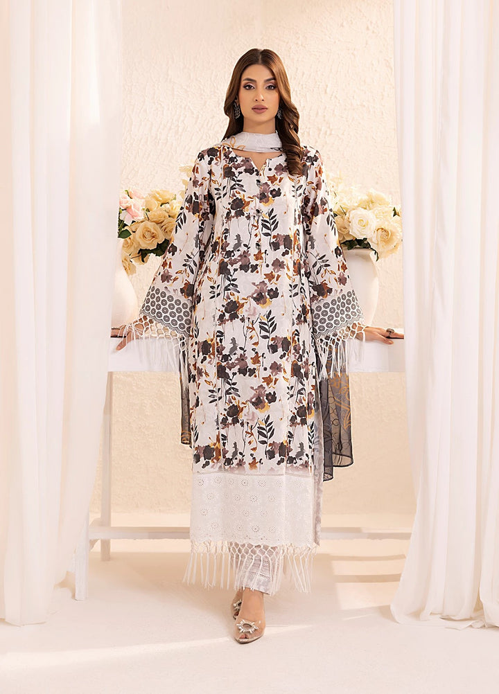 Salitex Embroidered Silk Lawn Suits Unstitched 3 Piece SUNS7PCK014UT - Summer Collection