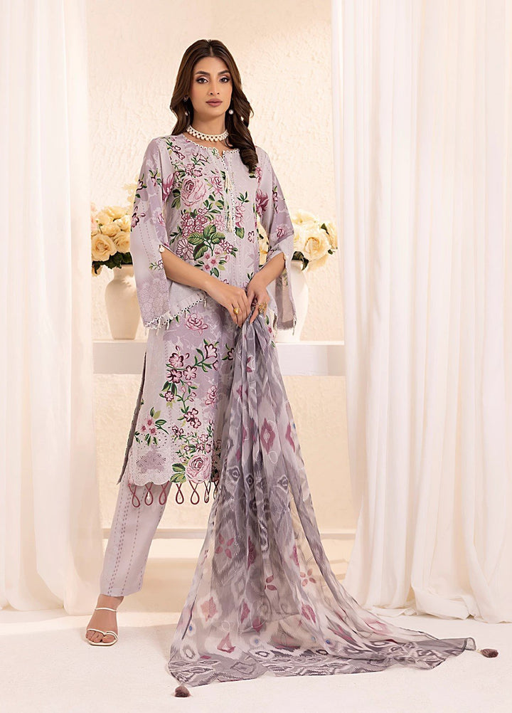 Salitex Embroidered Silk Lawn Suits Unstitched 3 Piece SUNS7PCK015UT - Summer Collection