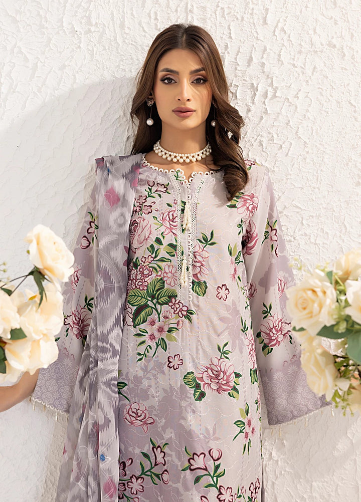Salitex Embroidered Silk Lawn Suits Unstitched 3 Piece SUNS7PCK015UT - Summer Collection