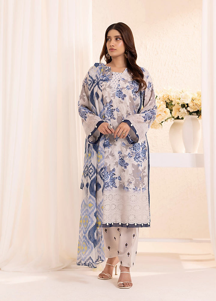 Salitex Embroidered Silk Lawn Suits Unstitched 3 Piece SUNS7PCK017UT - Summer Collection