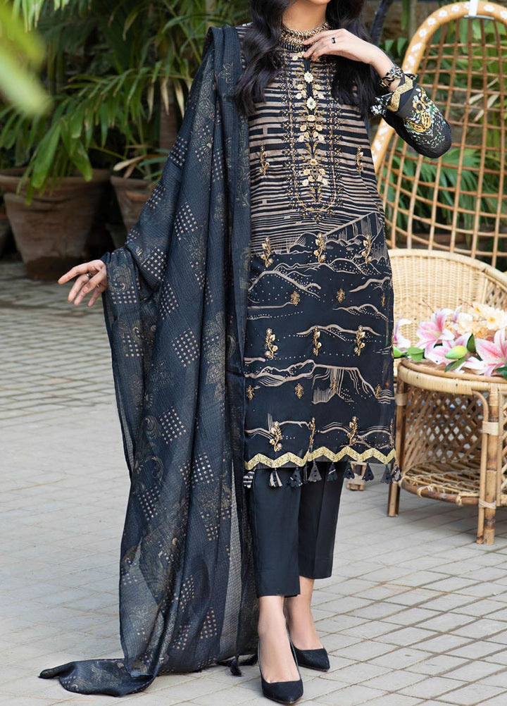 Salitex Embroidered Lawn Suits Unstitched 3 Piece ST21E 00717B - Summer Collection