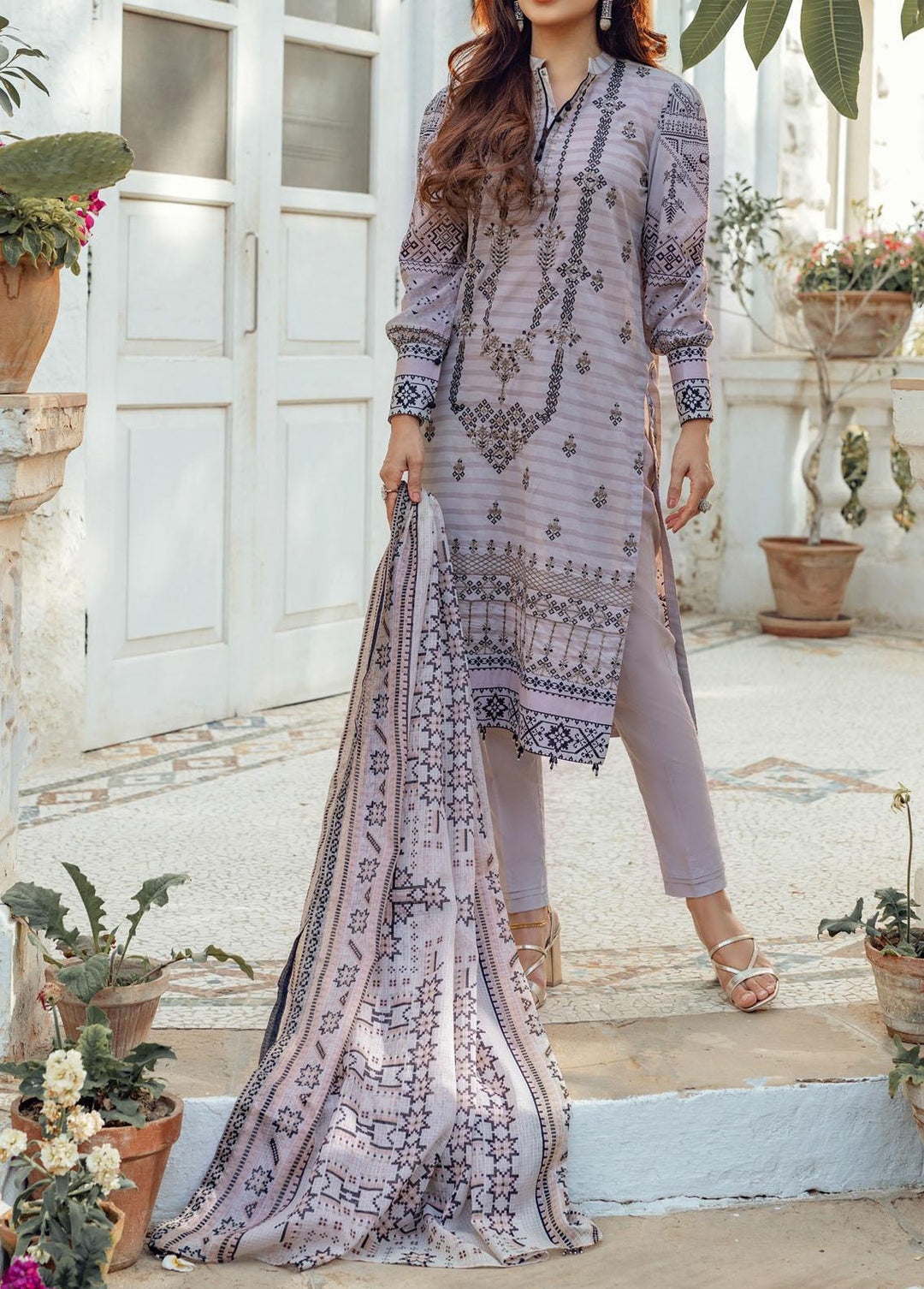 Estela By Salitex Embroidered Lawn Suits Unstitched 3 Piece ST22E WK-00987AUT - Summer Collection
