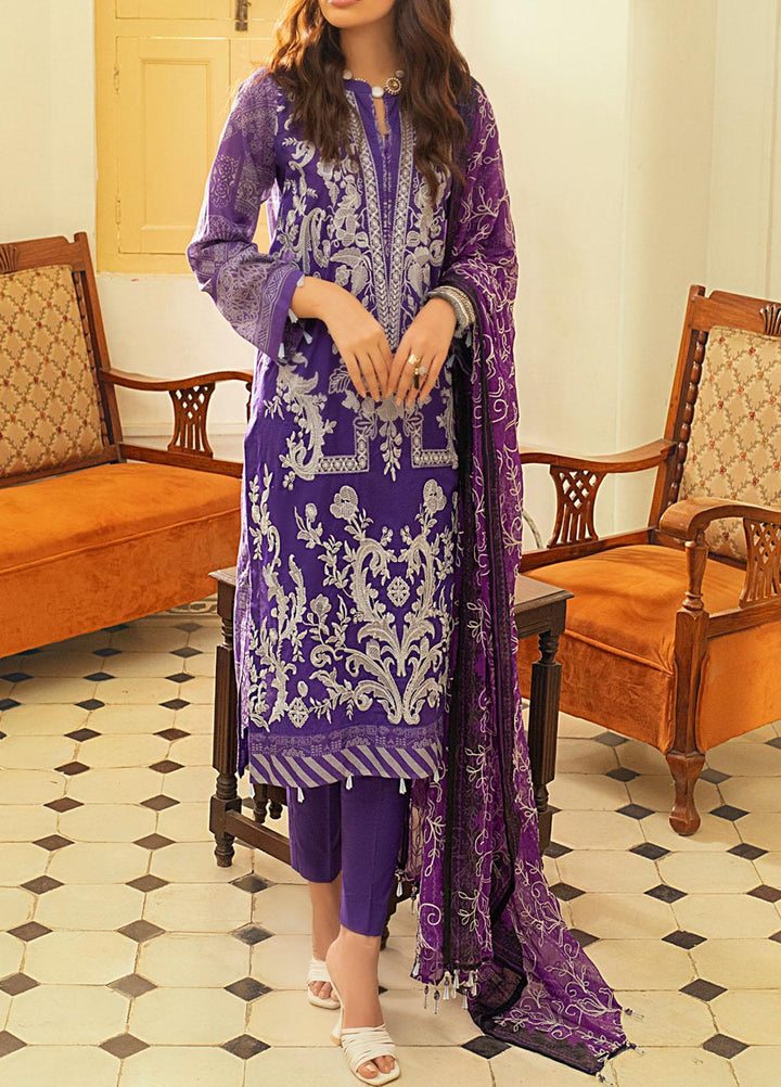 Salitex Embroidered Lawn Suits Unstitched 3 Piece ST21FT WK-00727-A - Summer Collection