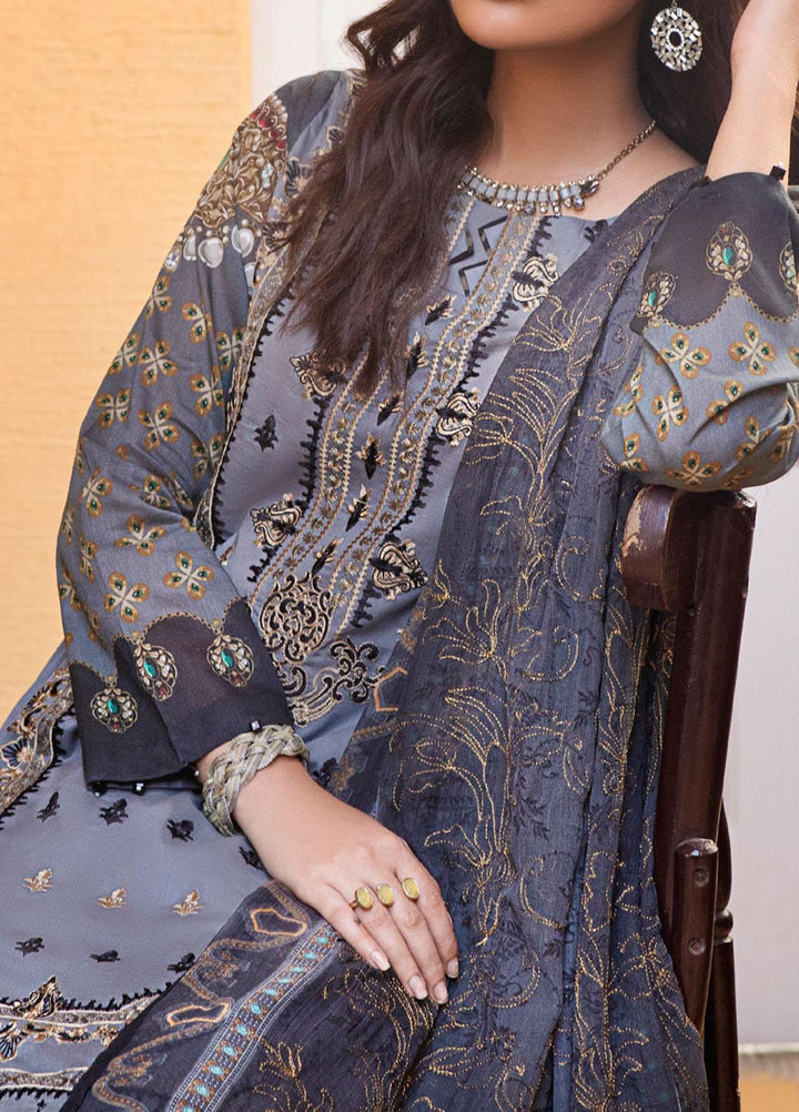 Salitex Embroidered Lawn Suits Unstitched 3 Piece ST21FT WK-00728-B - Summer Collection
