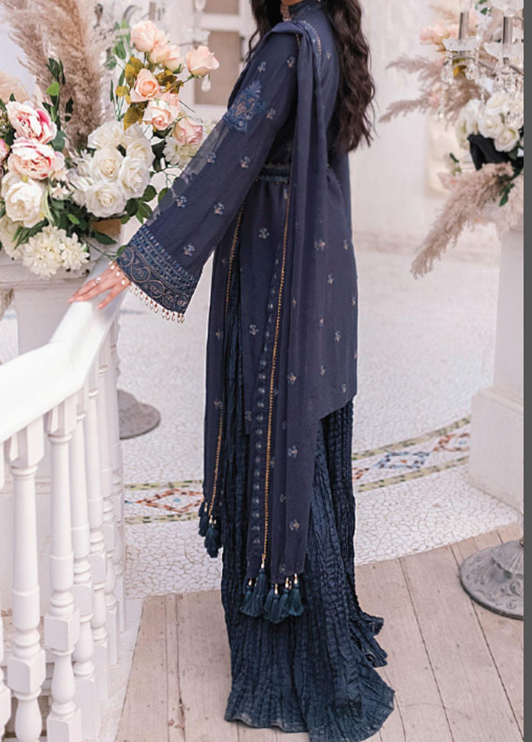 Salitex Embroidered Chiffon Suits Unstitched 3 Piece ST21F HC-00011UT Daimond - Luxury Collection