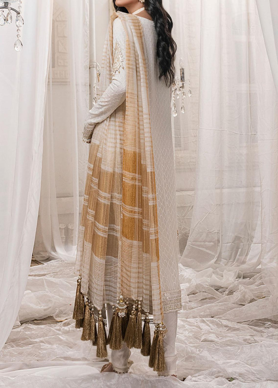 Salitex Embroidered Chiffon Suits Unstitched 3 Piece ST21F HC-00012UT Daisy - Luxury Collection