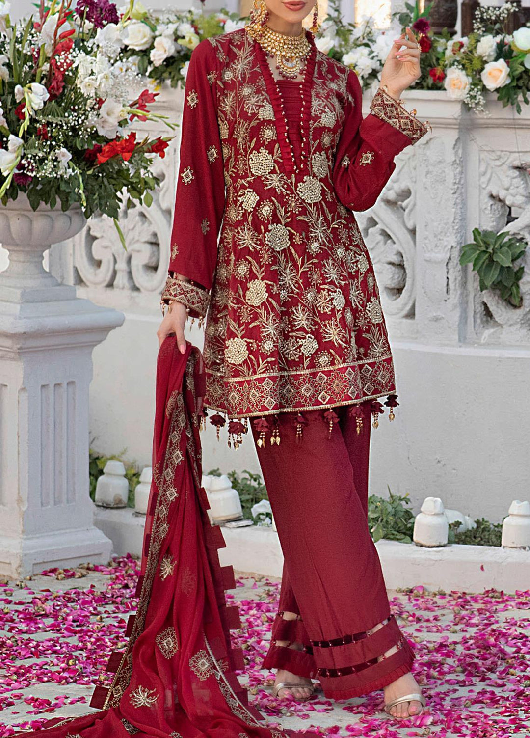 Salitex Embroidered Chiffon Suits Unstitched 3 Piece SL21LC HC-00002 - Festive Collection