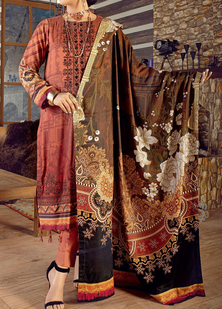 Salitex Embroidered Cottel Suits Unstitched 3 Piece ST21CT WK-00644 - Winter Collection