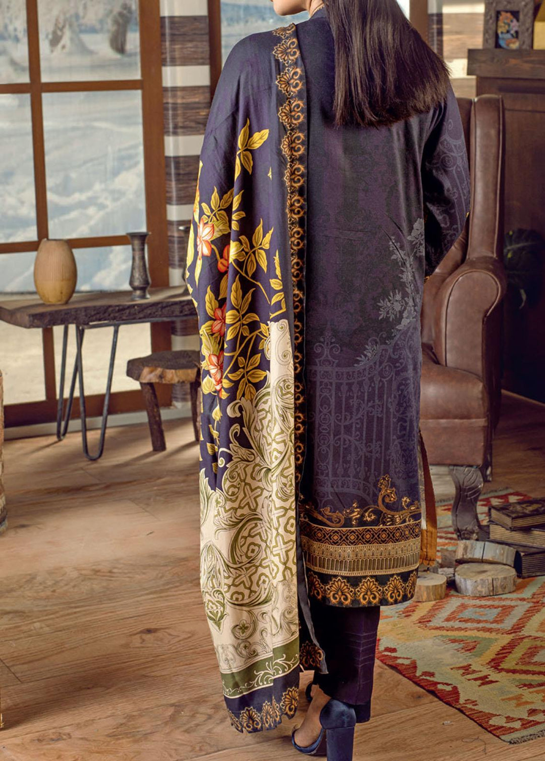 Salitex Embroidered Cottel Suits Unstitched 3 Piece ST21CT WK-00650 - Winter Collection