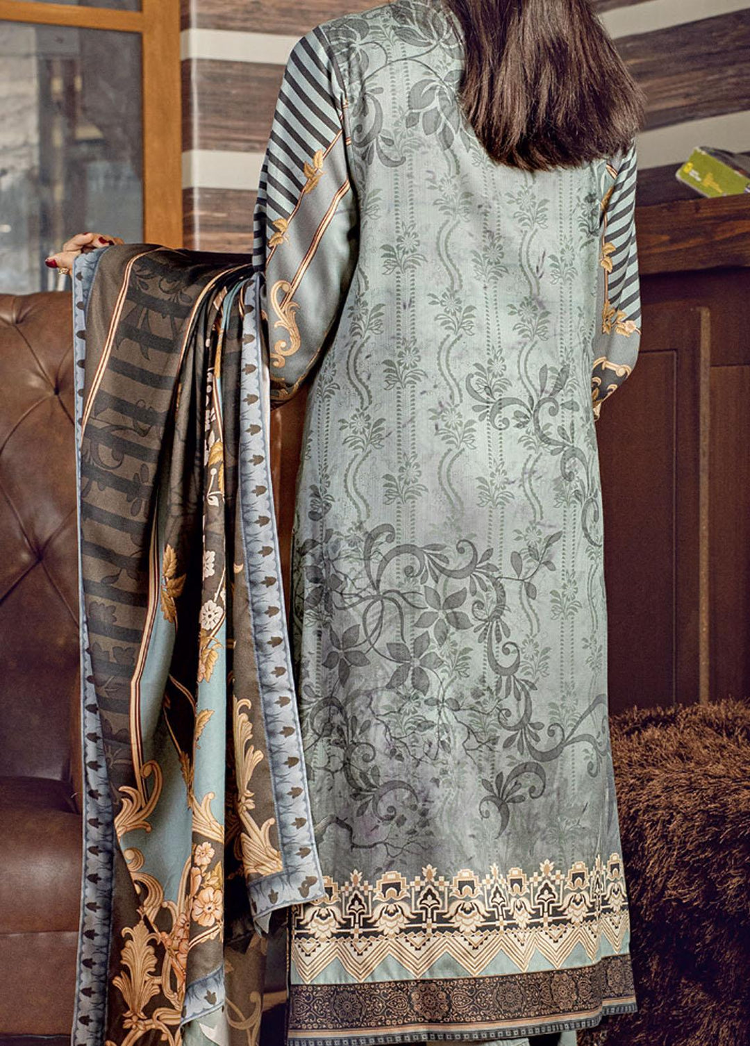 Salitex Embroidered Cottel Suits Unstitched 3 Piece ST21CT WK-00653 - Winter Collection