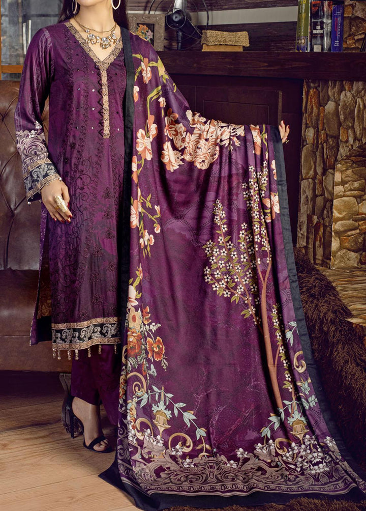 Salitex Embroidered Cottel Suits Unstitched 3 Piece ST21CT WK-00654 - Winter Collection