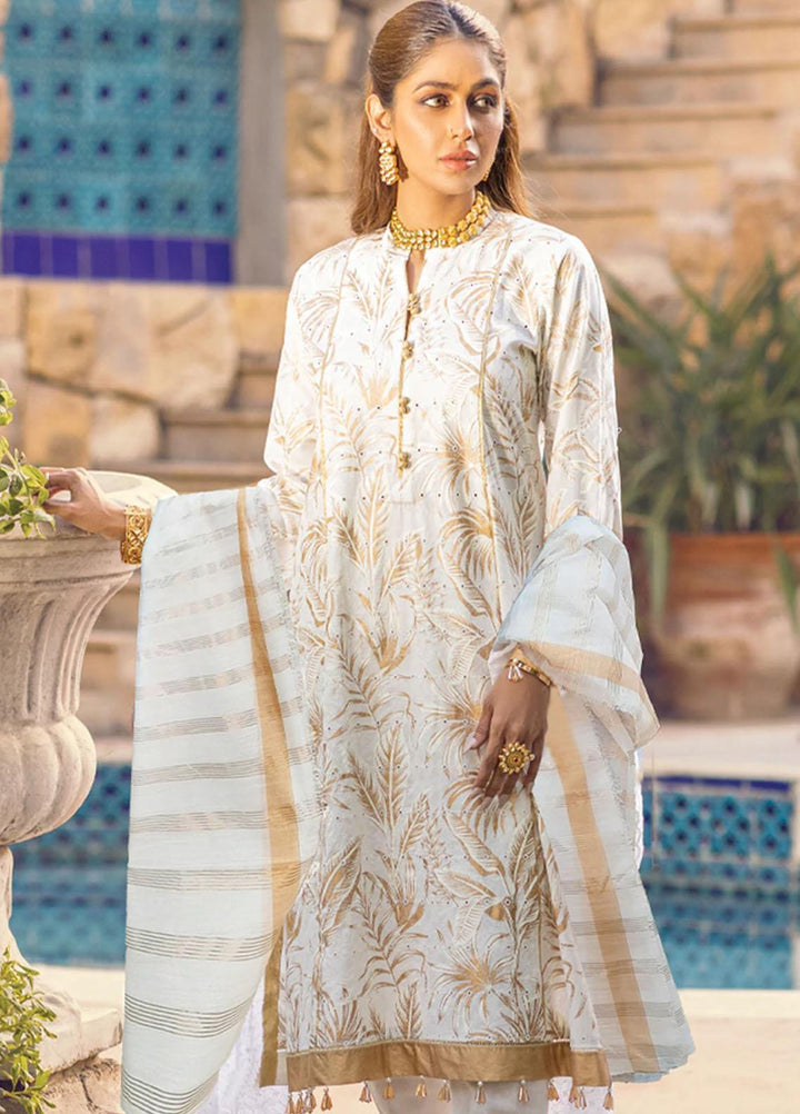 Salitex Embroidered Lawn Suits Unstitched 3 Piece ST22NEK R00012 - Summer Collection