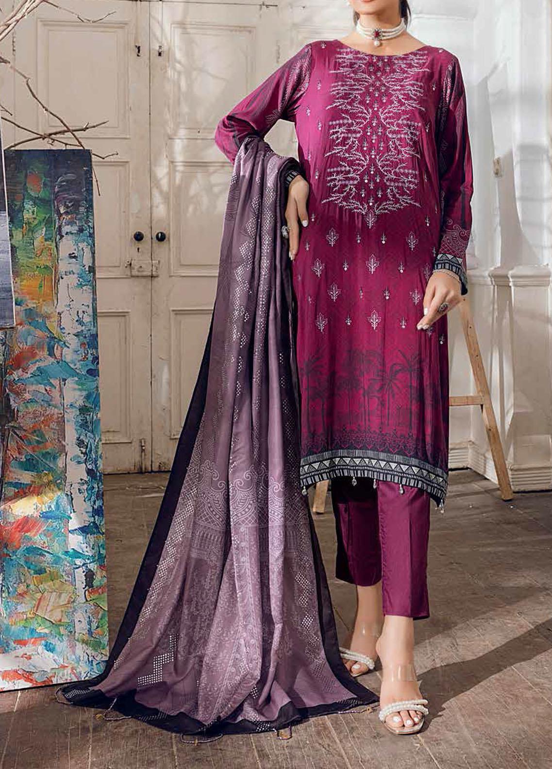 Salitex Roma Luxury Unstitched Embroidered Cotton Net 3 Piece Suit SUNW6RO006UT - Festive Collection main image 0
