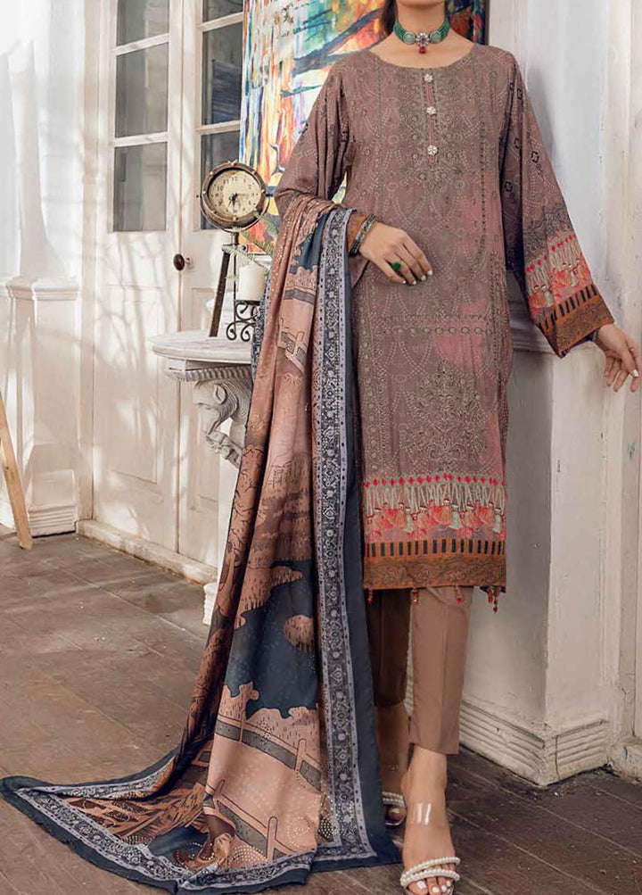 Oznur By Salitex Embroidered Linen Suits Unstitched 3 Piece ST21LN WK-00902 - Winter Collection