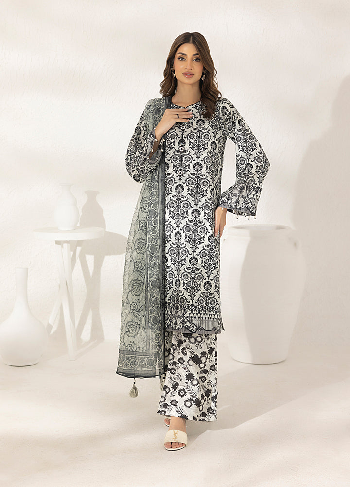 Salitex Printed Lawn Silk Suits Unstitched 3 Piece SUNS7ASI285UT - Summer Collection