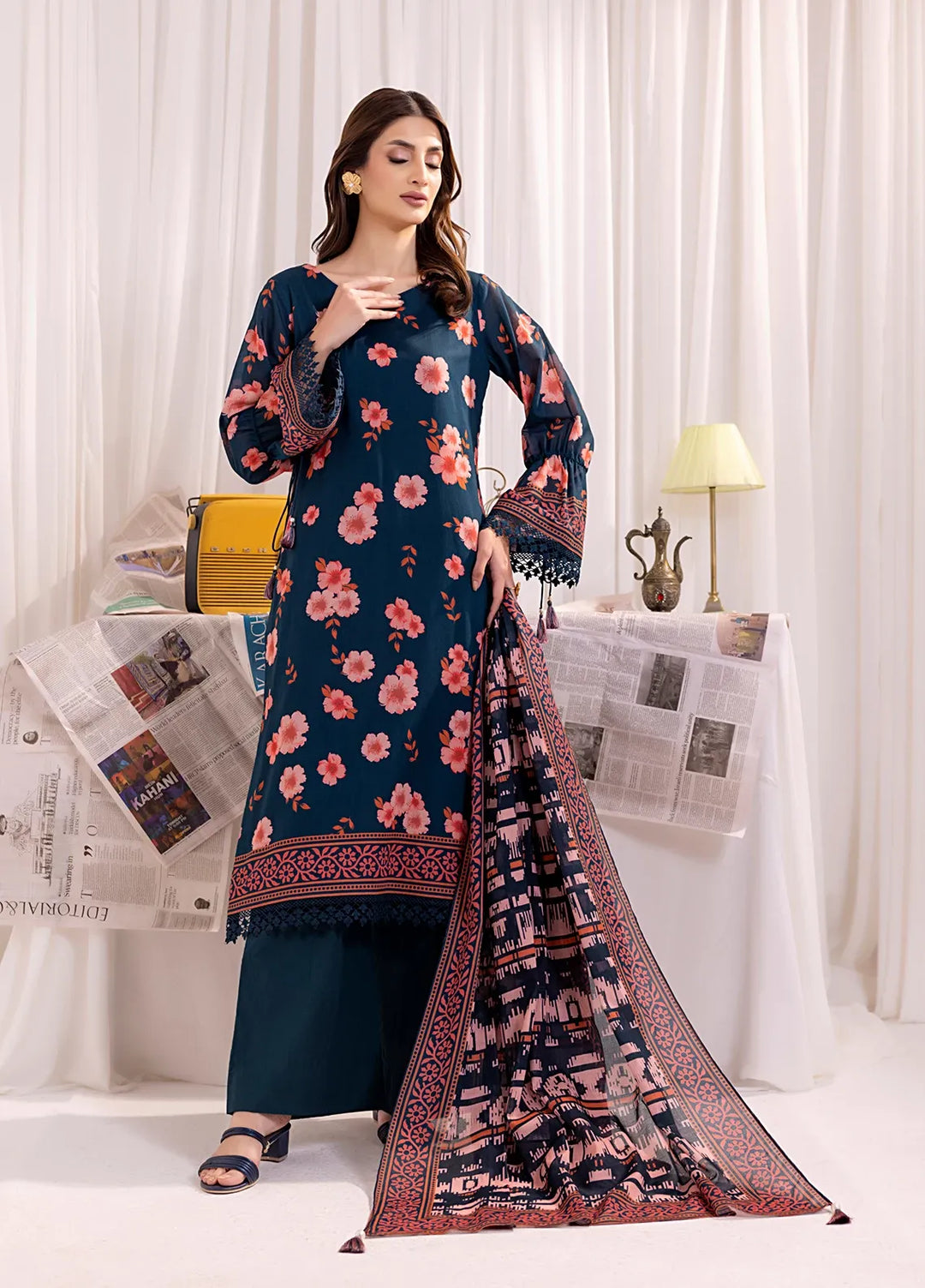 Salitex Printed Lawn Suits Unstitched 3 Piece SSW63UP246UT - Summer Collection