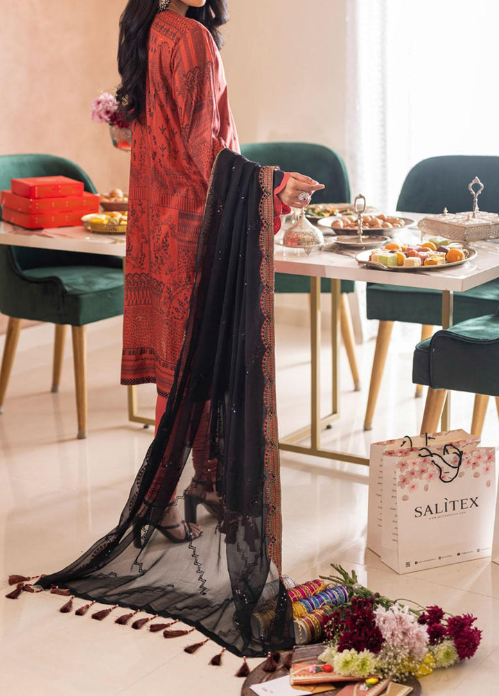 Shades of Festive By Salitex Embroidered Lawn Suits Unstitched 3 Piece ST22SF WK-01014UT - Eid Collection