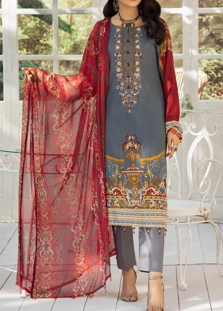 Salitex Embroidered Lawn Suits Unstitched 3 Piece ST21SK WK-00538-A - Summer Collection