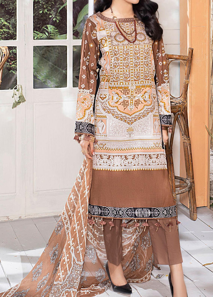 Salitex Embroidered Lawn Suits Unstitched 3 Piece ST21SK WK-00540-B - Summer Collection