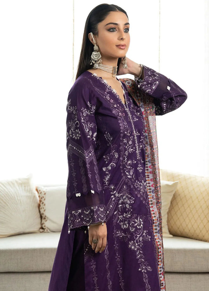 Samah By Aik Atelier Embroidered Lawn Suit Unstitched 3 Piece AIK24S Look-03 - Summer Collection