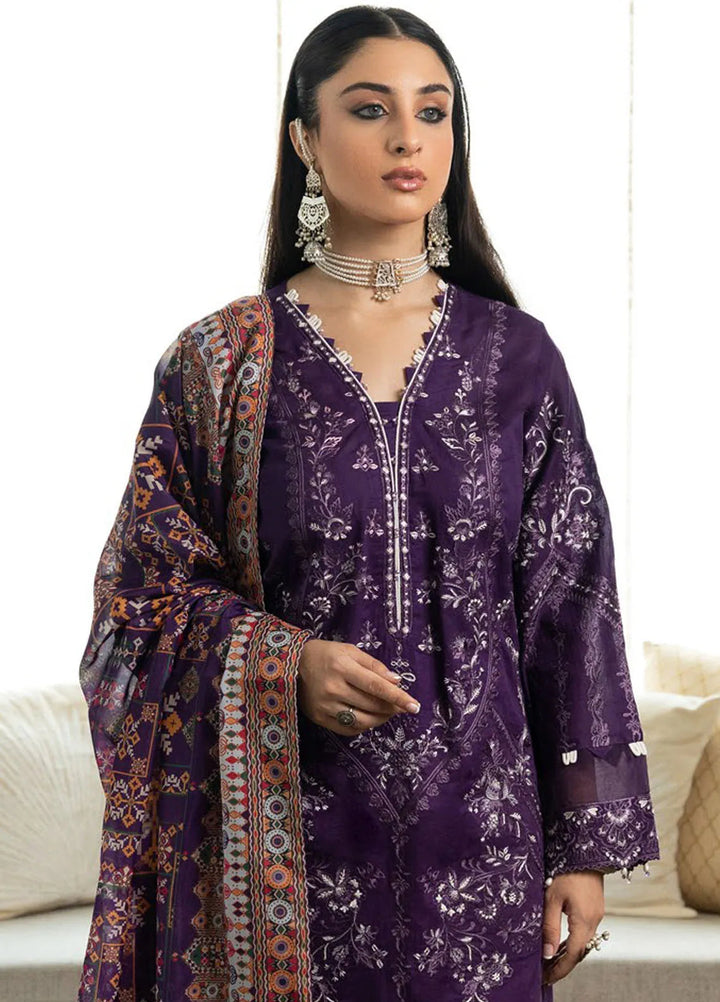 Samah By Aik Atelier Embroidered Lawn Suit Unstitched 3 Piece AIK24S Look-03 - Summer Collection