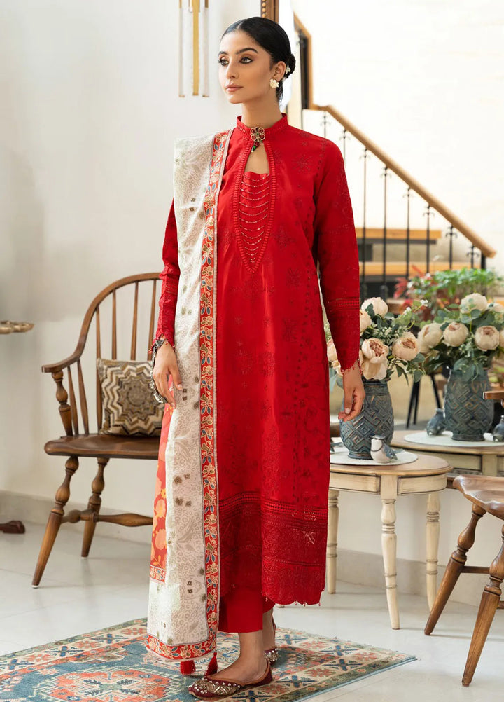 Samah By Aik Atelier Embroidered Lawn Suit Unstitched 3 Piece AIK24S Look-08 - Summer Collection