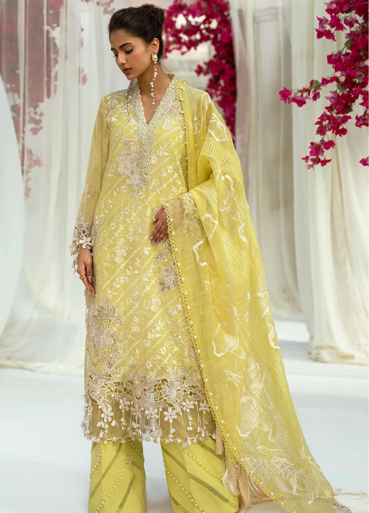 Sana Safinaz Embroidered Net Suits Unstitched 3 Piece SS24UL 10A - Luxury Collection