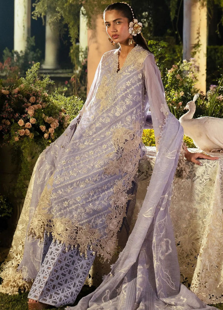 Sana Safinaz Embroidered Net Suits Unstitched 3 Piece SS24UL 10B - Luxury Collection