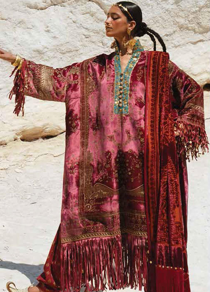 Sana Safinaz Embroidered Velvet Suits Unstitched 3 Piece SS23WL D-06 - Luxury Collection