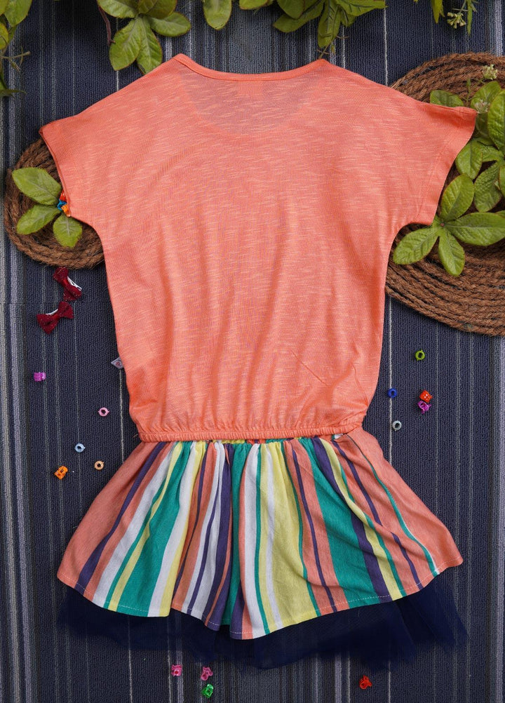 Sanaulla Exclusive Range Cotton Casual Suit for Girls -  131049 Orange