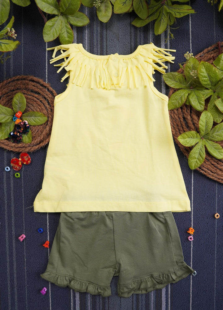 Sanaulla Exclusive Range Cotton Casual Girls Suit -  133101 Yellow