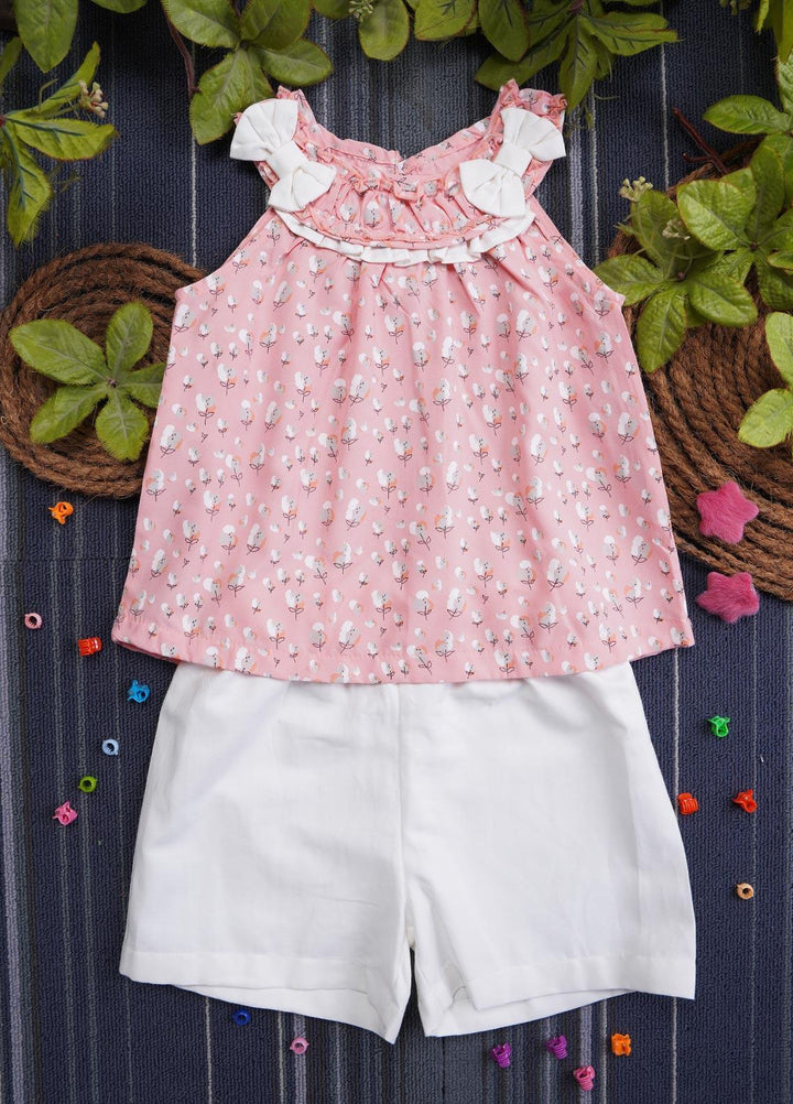 Sanaulla Exclusive Range Cotton Casual Suit for Girls -  3624 Peach
