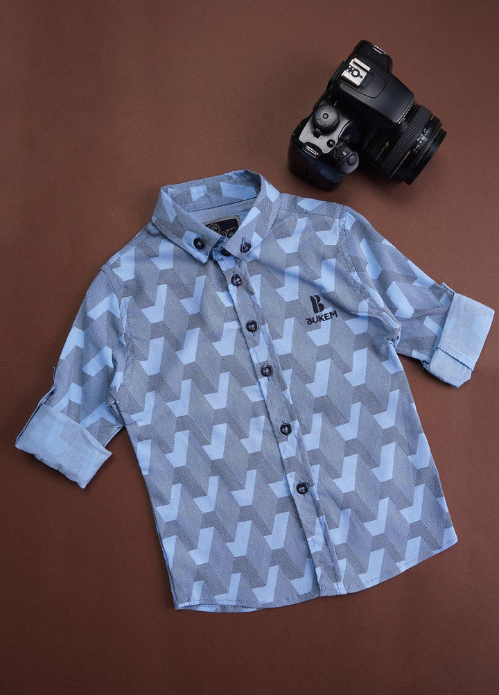 Sanaulla Exclusive Range Cotton Casual Shirts for Boys -  94 Light Blue