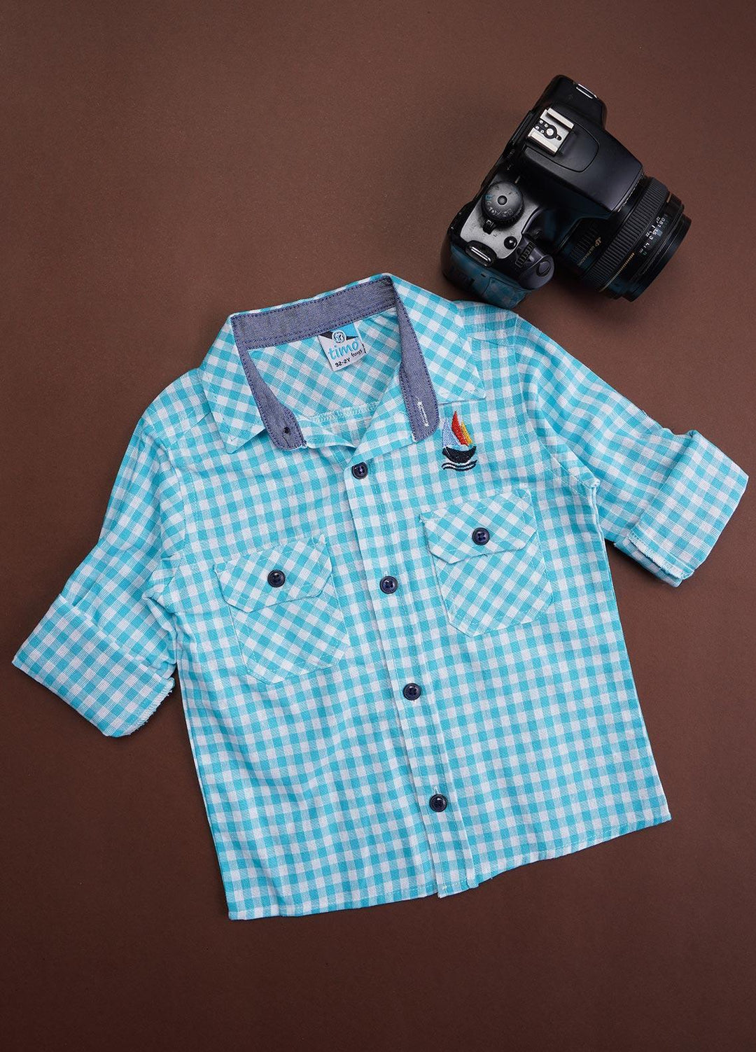 Sanaulla Exclusive Range Cotton Casual Shirts for Boys - 29442 Ferozi