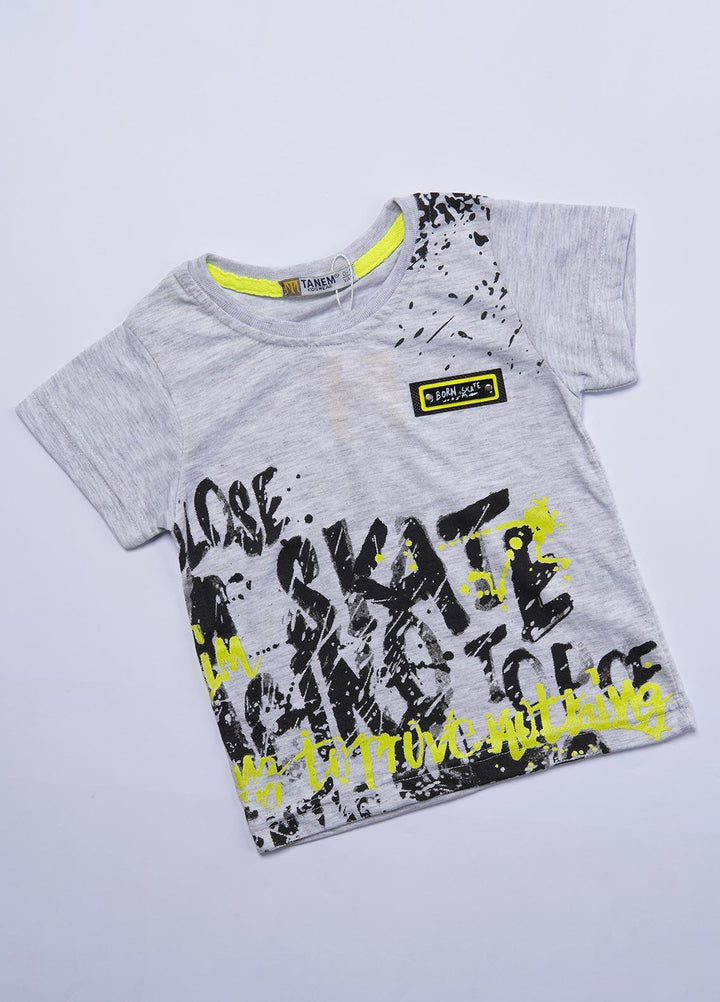 Sanaulla Exclusive Range Cotton Casual T-Shirts for Boys -  350854 Light Grey