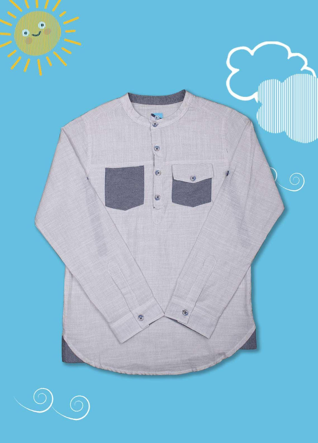 Sanaulla Exclusive Range Cotton Casual Boys Shirts - D-1014 Fawn