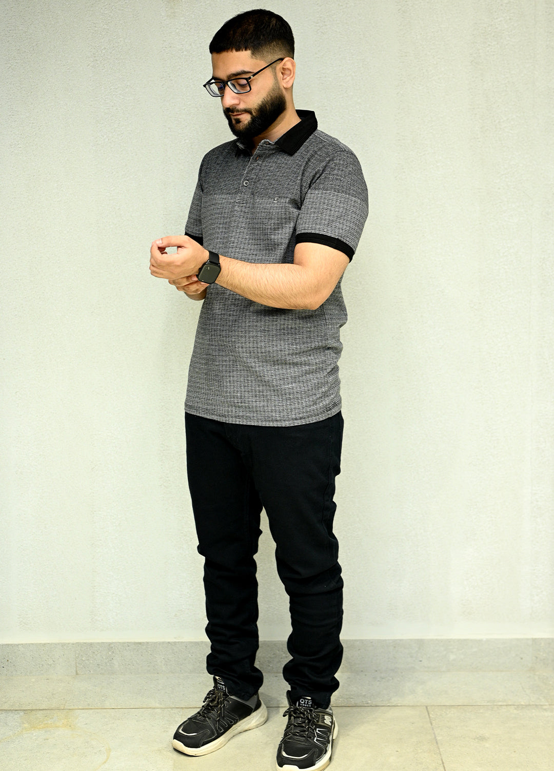 Sanaulla Exclusive Casual Cotton Polo 2029 Dark Grey