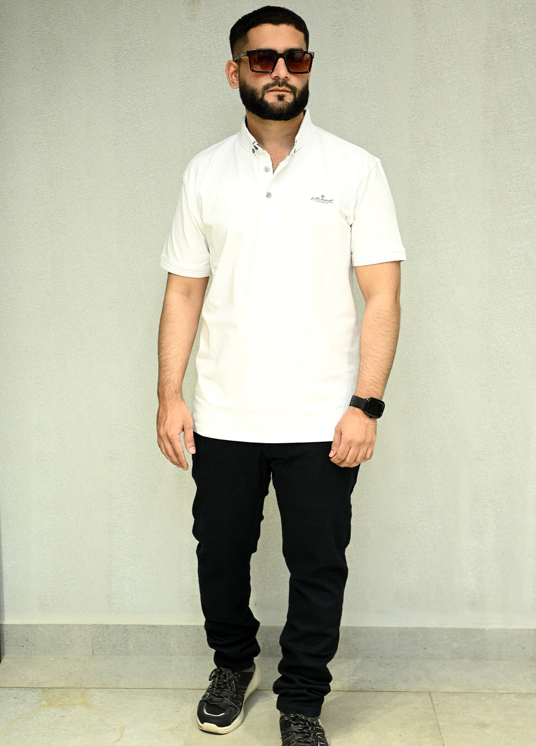Sanaulla Exclusive Casual Cotton Polo D-3051 White