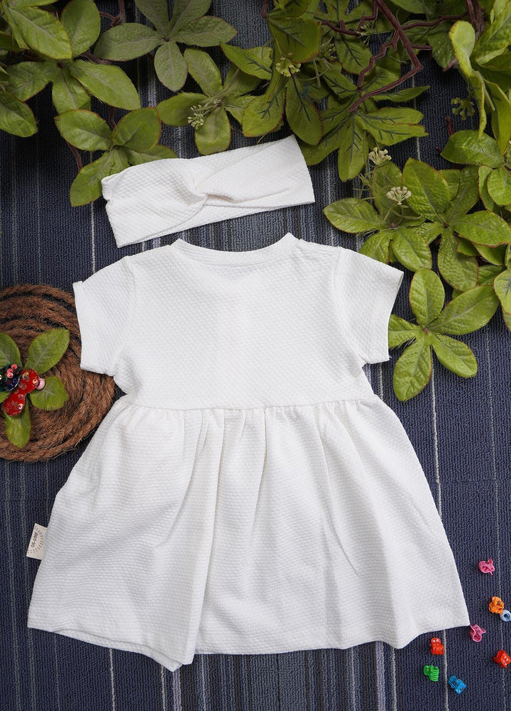 Sanaulla Exclusive Range  Fancy Frocks for Girls -  0039 White