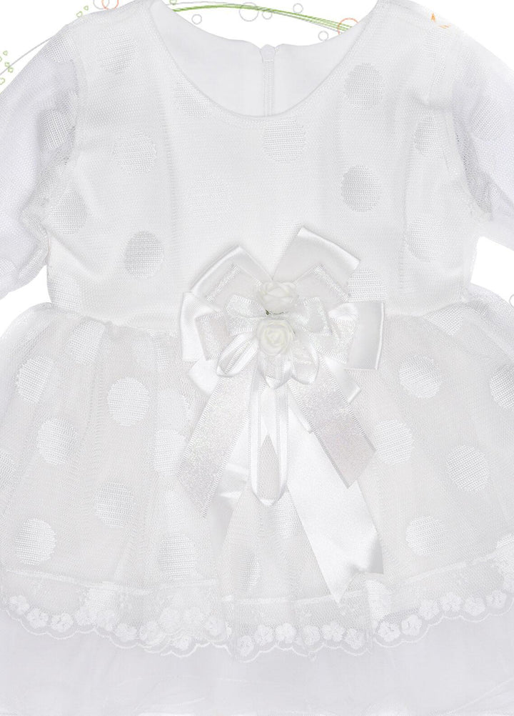 Sanaulla Exclusive Range Cotton Fancy Frocks for Girls -  342958 White