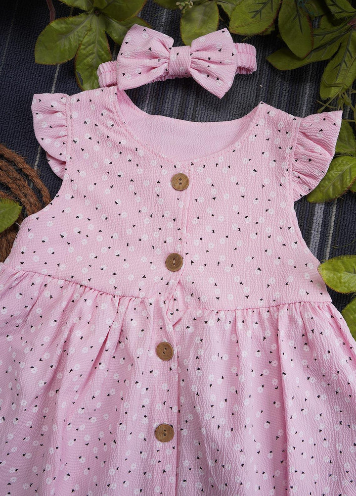 Sanaulla Exclusive Range  Fancy Girls Frocks -  1060 Pink